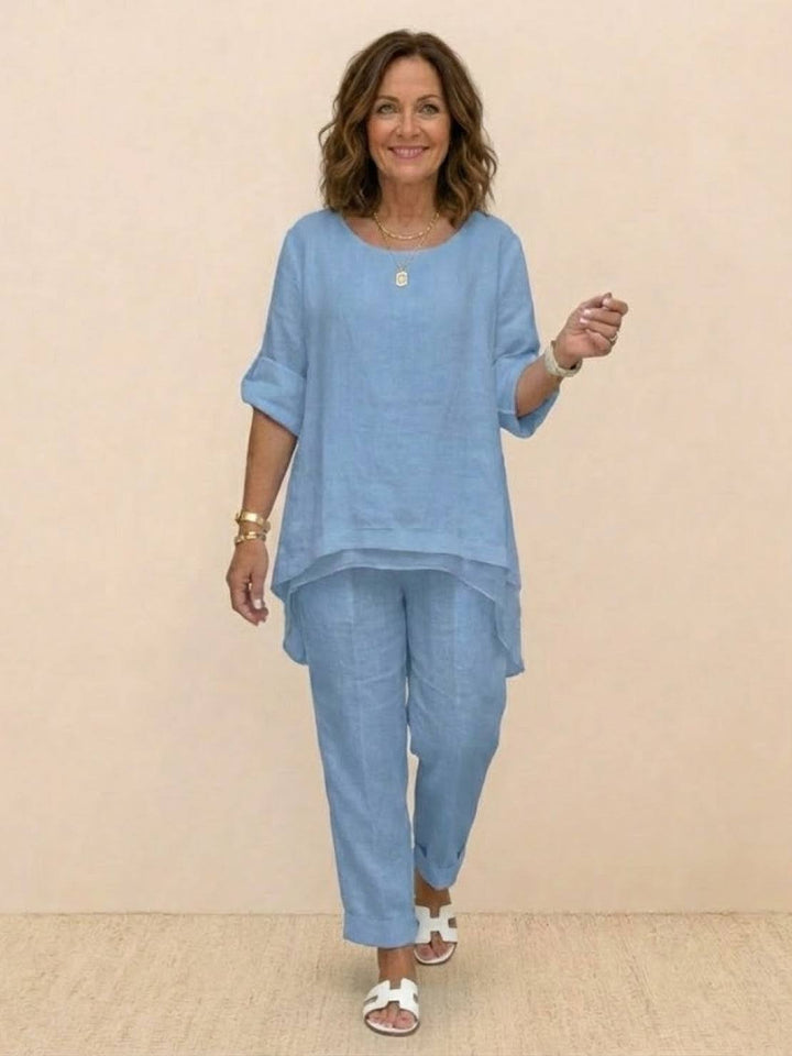 Asymmetrical Two-Piece Trouser Set