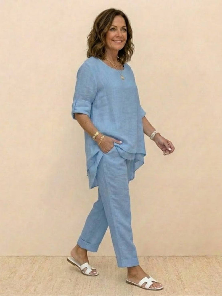 Asymmetrical Two-Piece Trouser Set