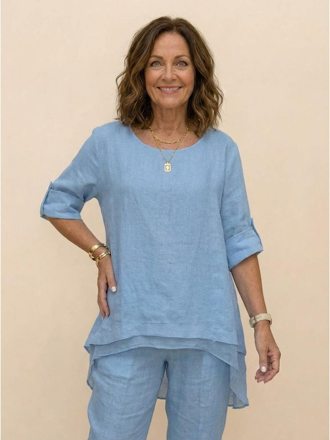 Asymmetrical Two-Piece Trouser Set