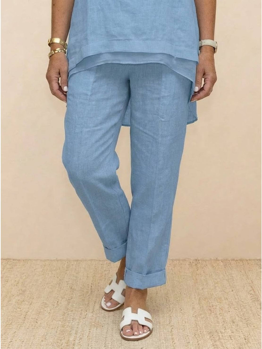 Asymmetrical Two-Piece Trouser Set