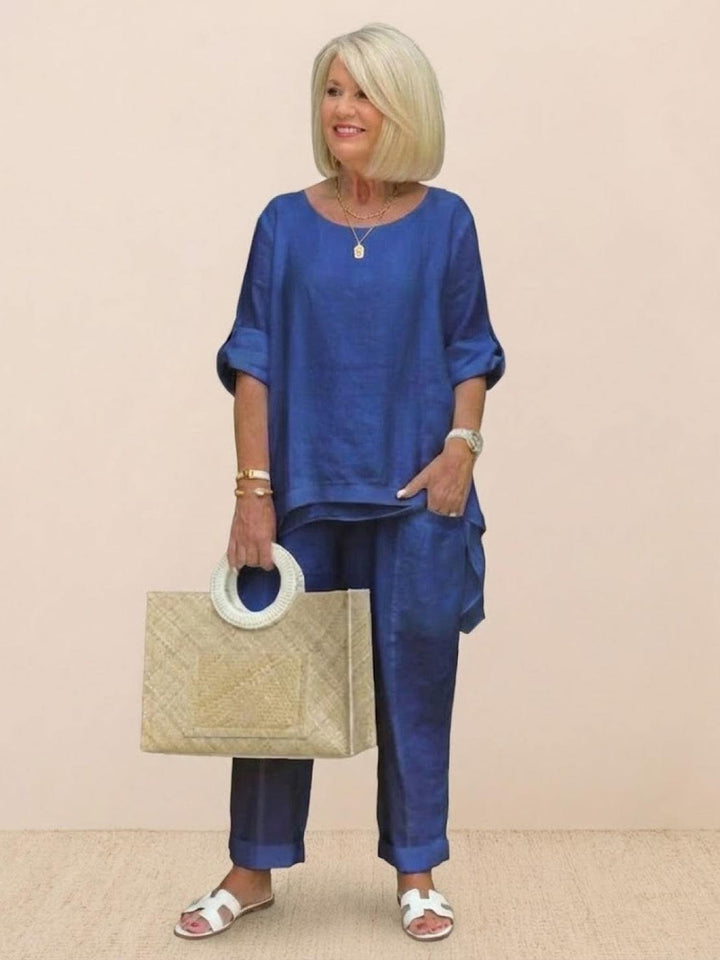 Asymmetrical Two-Piece Trouser Set