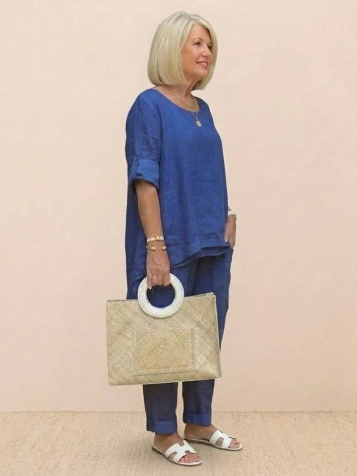 Asymmetrical Two-Piece Trouser Set
