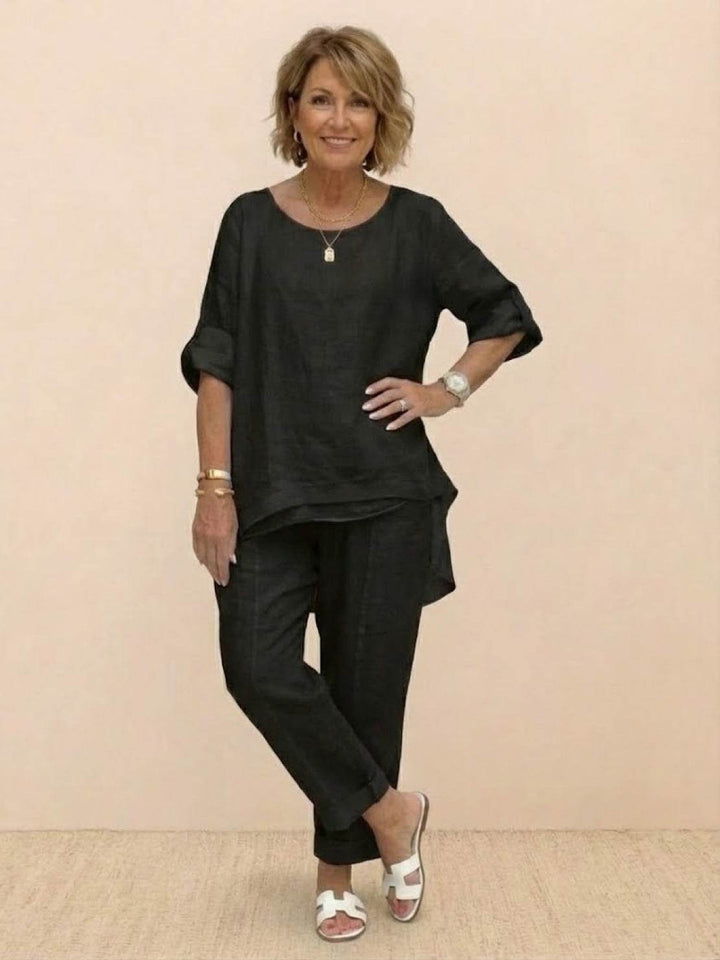 Asymmetrical Two-Piece Trouser Set