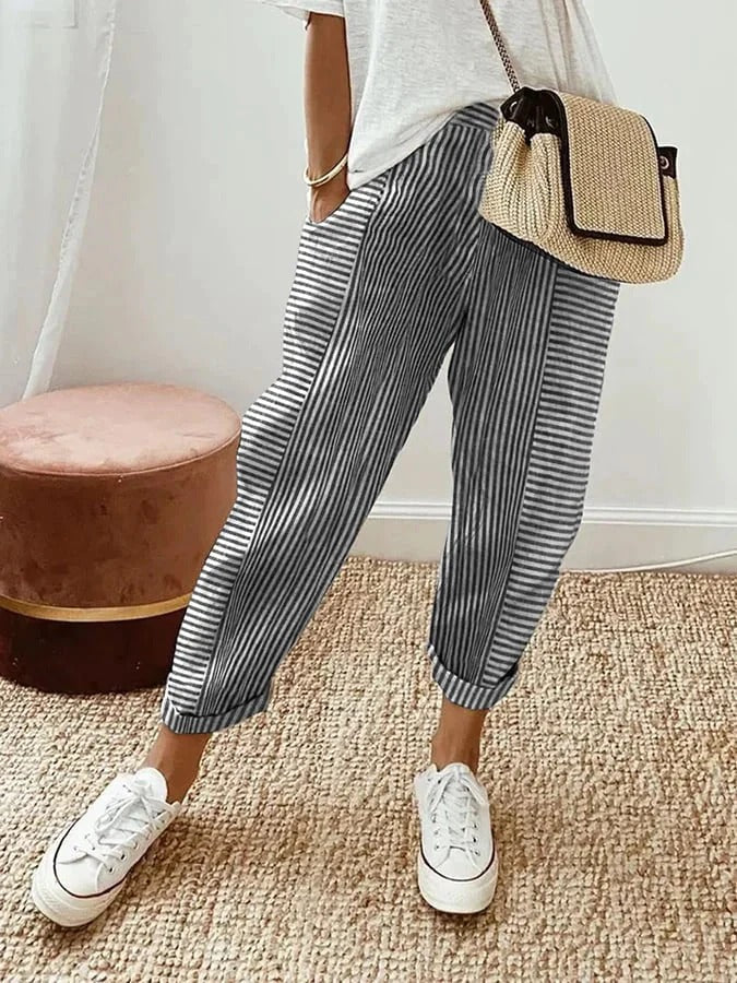 Relaxed Striped Summer Pants