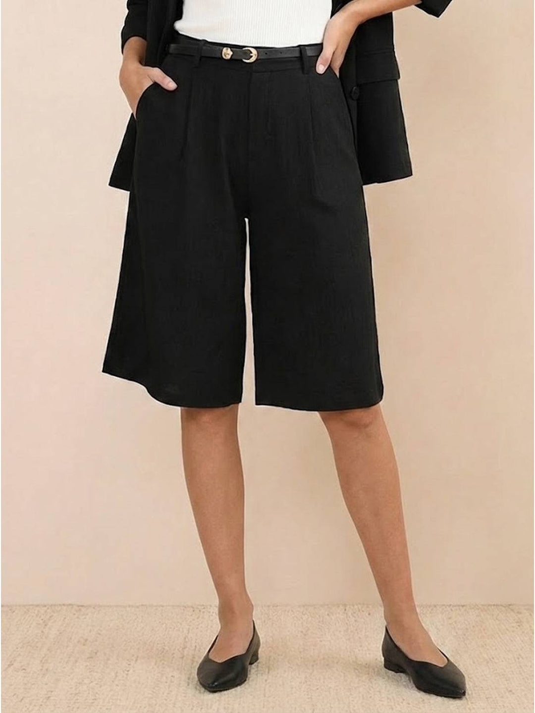 Blazer and High-Waisted Shorts Two-Piece Set