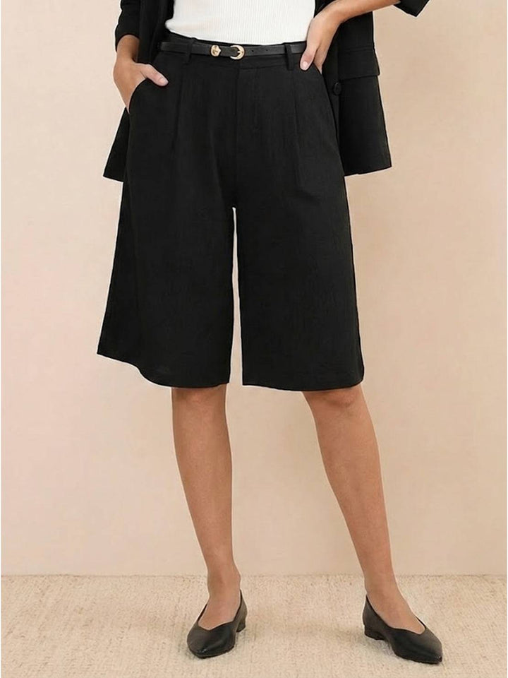 Blazer and High-Waisted Shorts Two-Piece Set