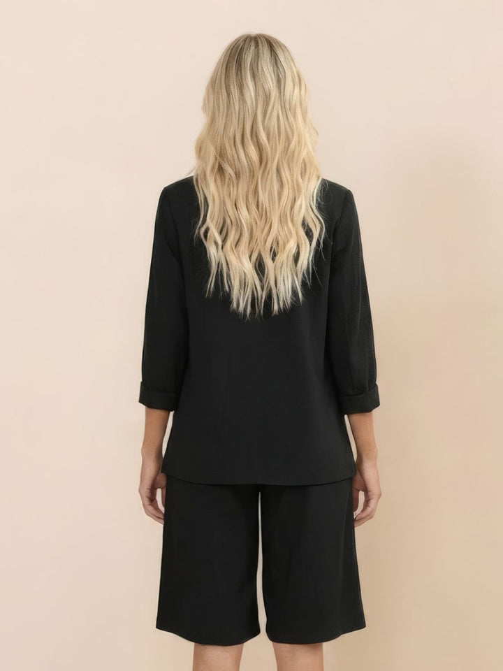 Blazer and High-Waisted Shorts Two-Piece Set