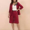Blazer and High-Waisted Shorts Two-Piece Set