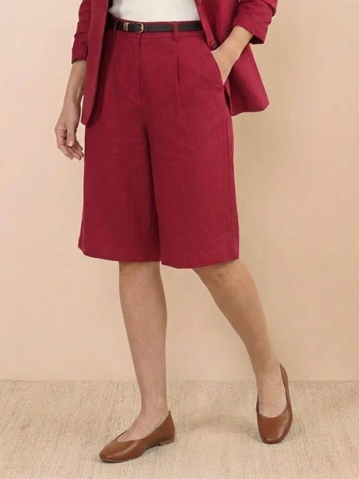 Blazer and High-Waisted Shorts Two-Piece Set