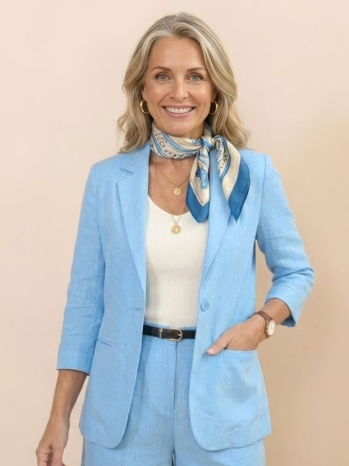 Blazer and High-Waisted Shorts Two-Piece Set