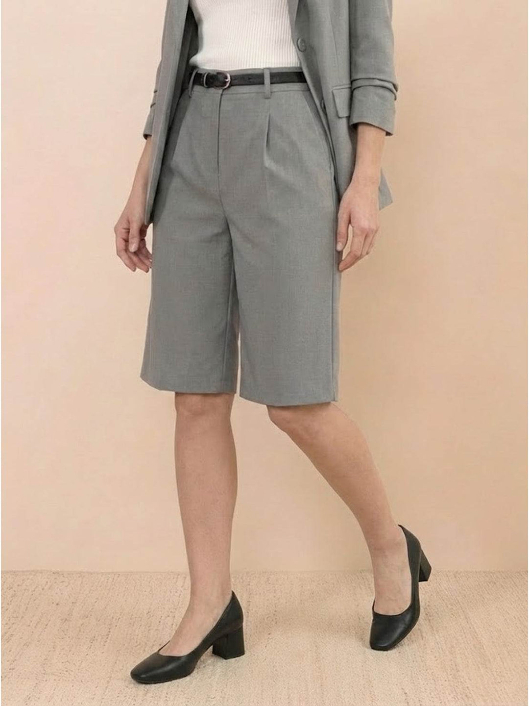 Blazer and High-Waisted Shorts Two-Piece Set