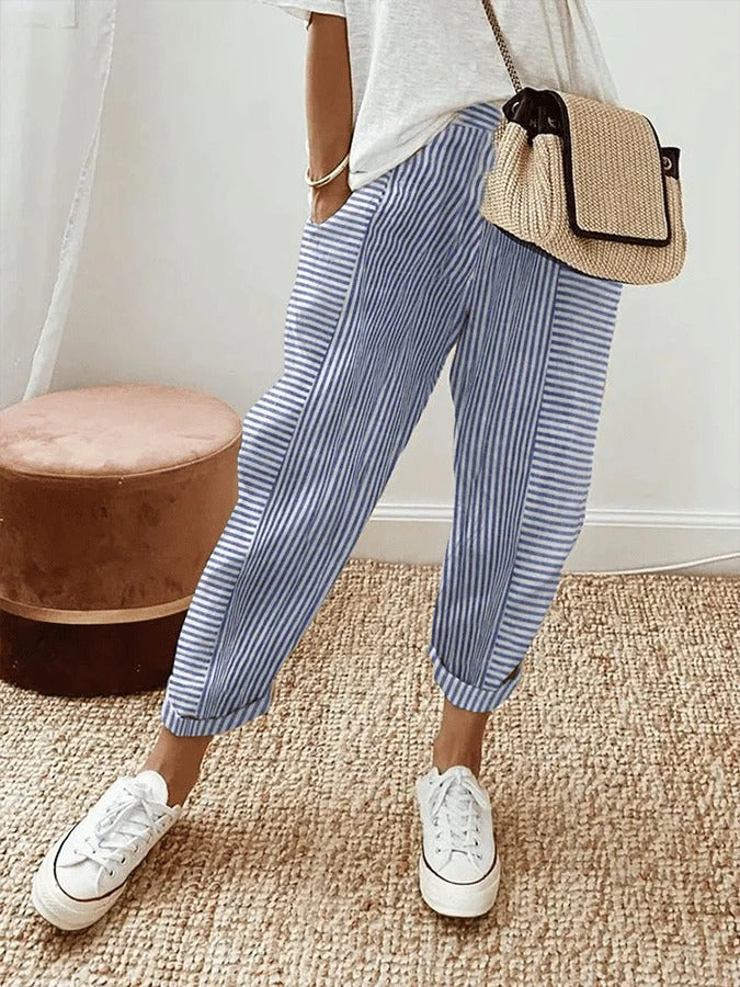 Relaxed Striped Summer Pants