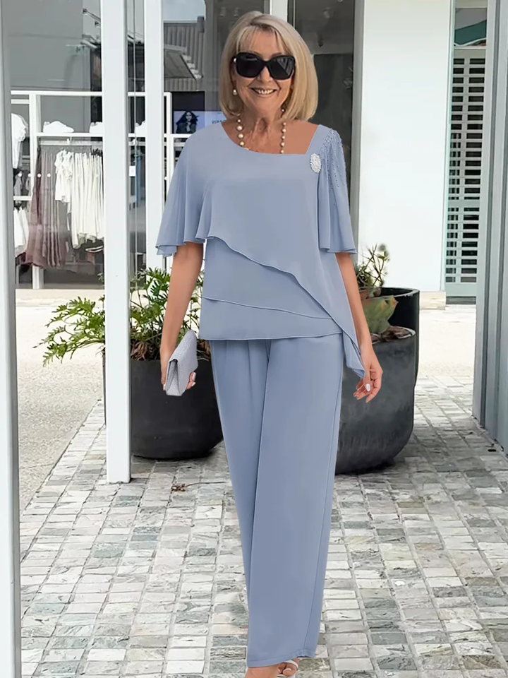 Elegant Wide Sleeve and Trouser Set