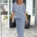 Elegant Wide Sleeve and Trouser Set