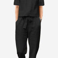 Cotton-Linen Blend Monochrome Two-Piece Set