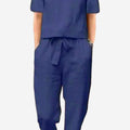Cotton-Linen Blend Monochrome Two-Piece Set