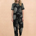 Cotton-Linen Blend Monochrome Two-Piece Set