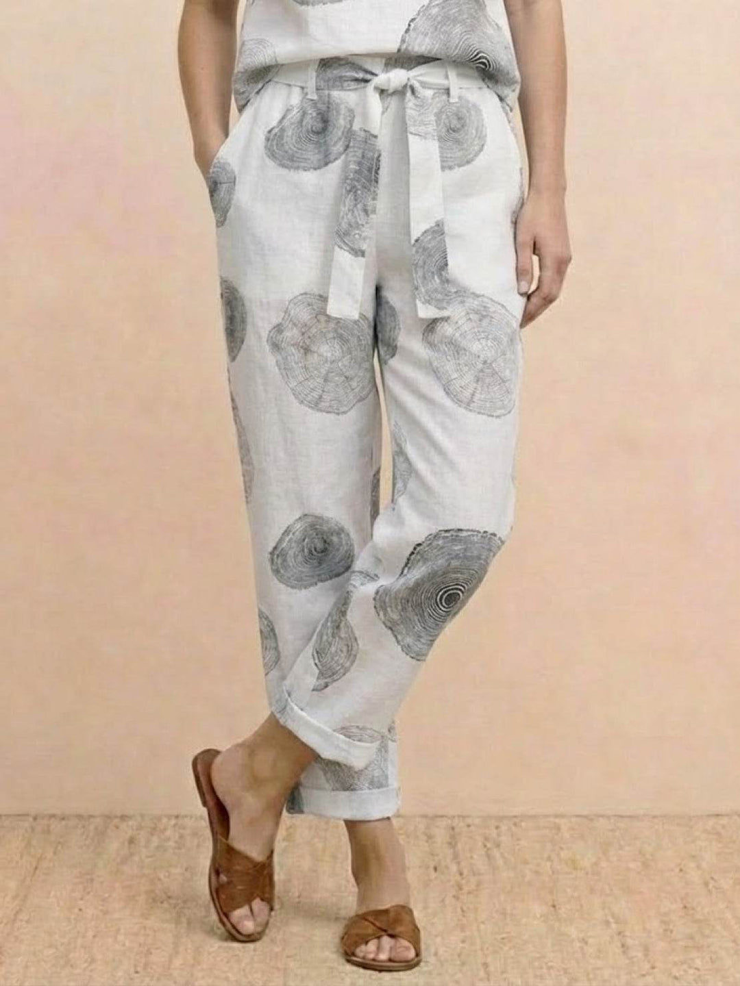 Cotton-Linen Blend Monochrome Two-Piece Set