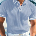 Color-Blocked Short Sleeve Polo Shirt