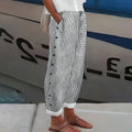 Lightweight Stripe Buttoned Trousers