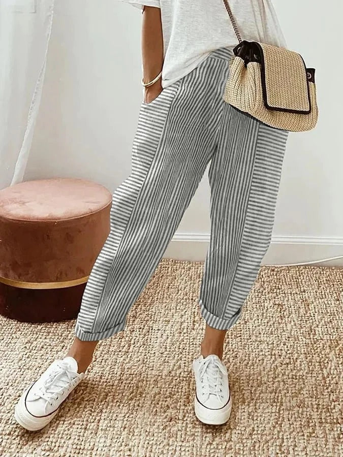 Relaxed Striped Summer Pants