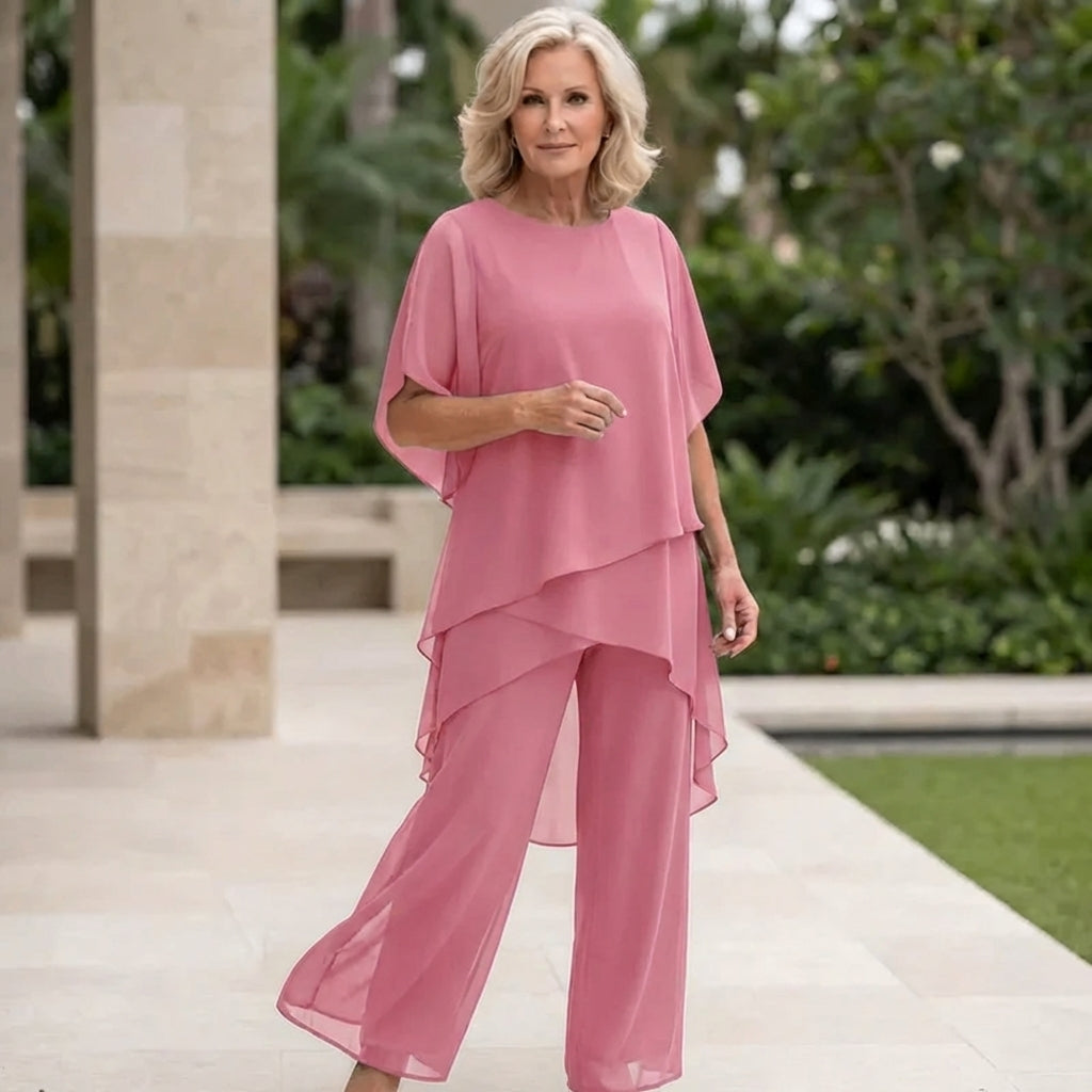 Elegant Draped Palazzo Pants Set