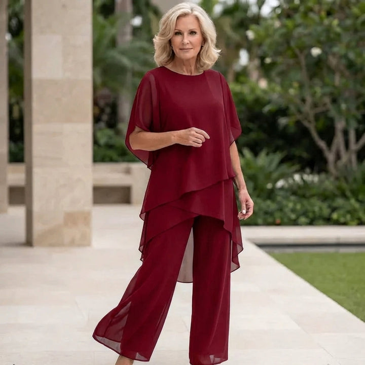 Elegant Draped Palazzo Pants Set