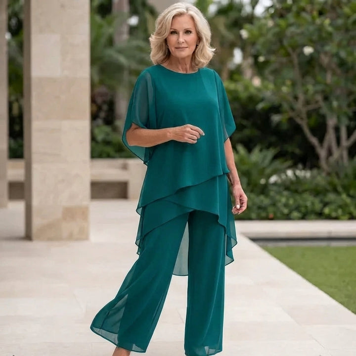 Elegant Draped Palazzo Pants Set