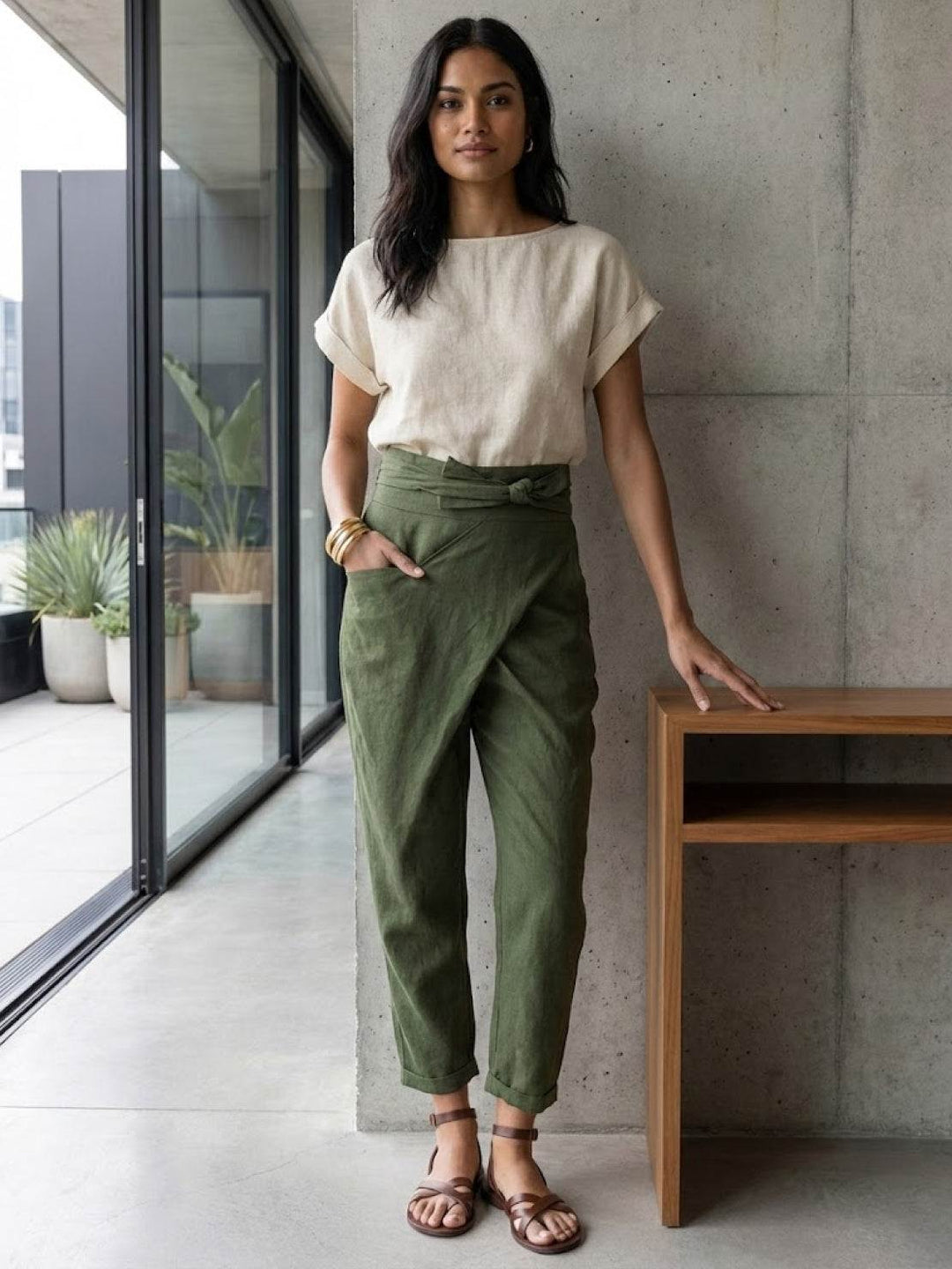 High-Waist Wrapped Comfy Pants
