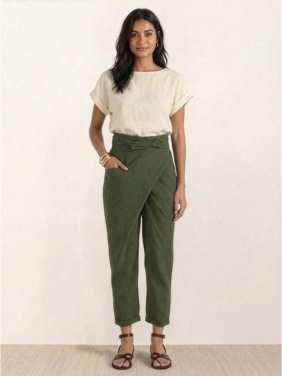 High-Waist Wrapped Comfy Pants