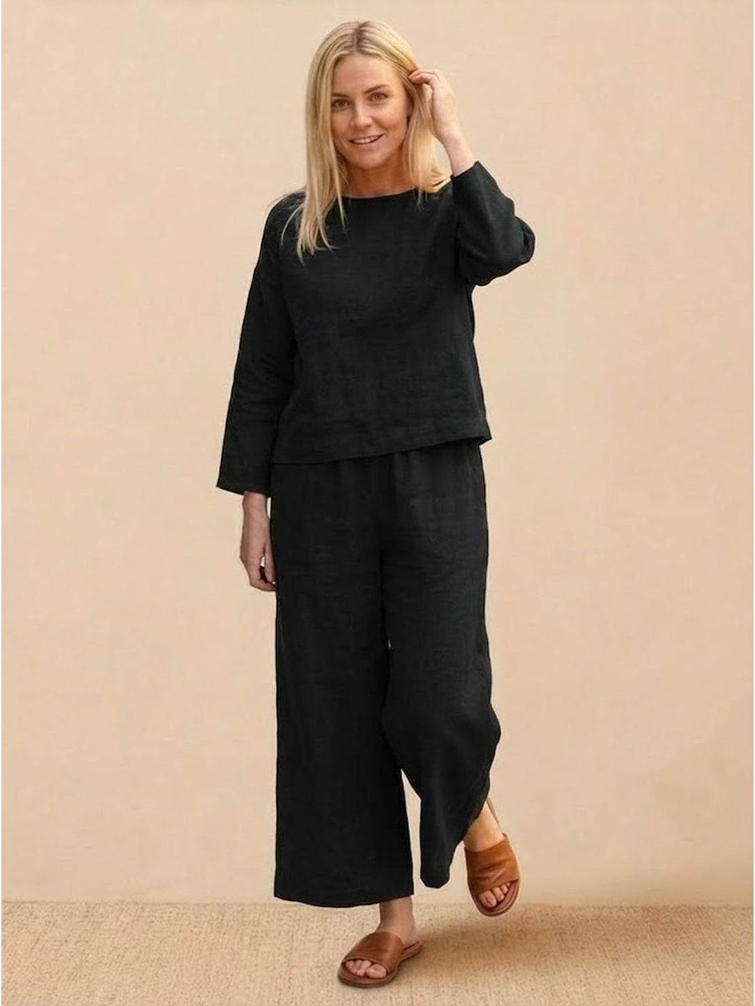 Loose Solid Color Two-Piece Set