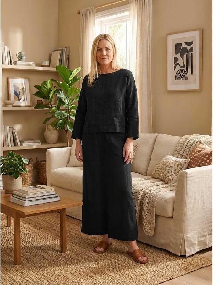 Loose Solid Color Two-Piece Set