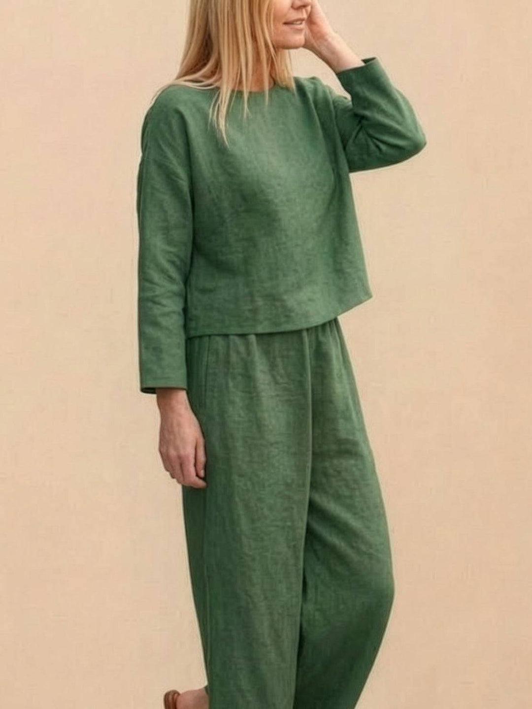 Loose Solid Color Two-Piece Set