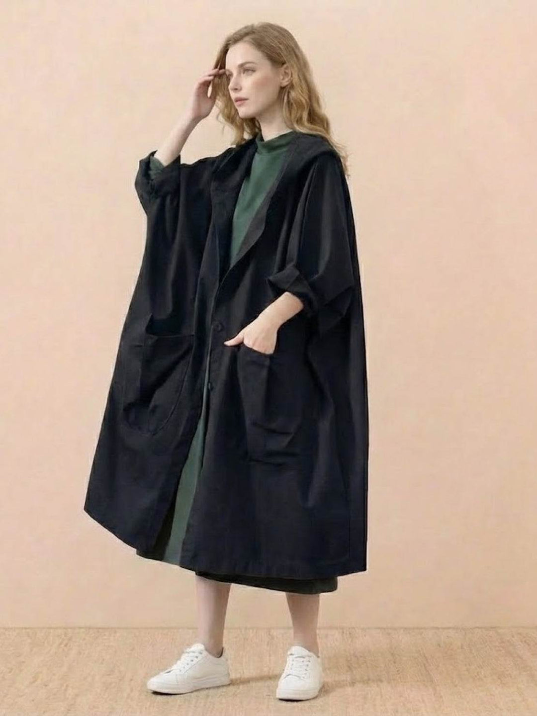 One Size Fits All Oversized Water Resistant Windbreaker Jacket