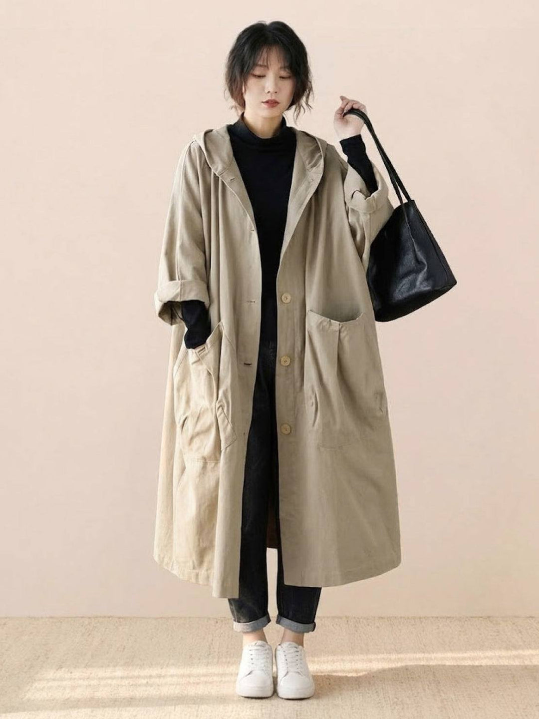 One Size Fits All Oversized Water Resistant Windbreaker Jacket