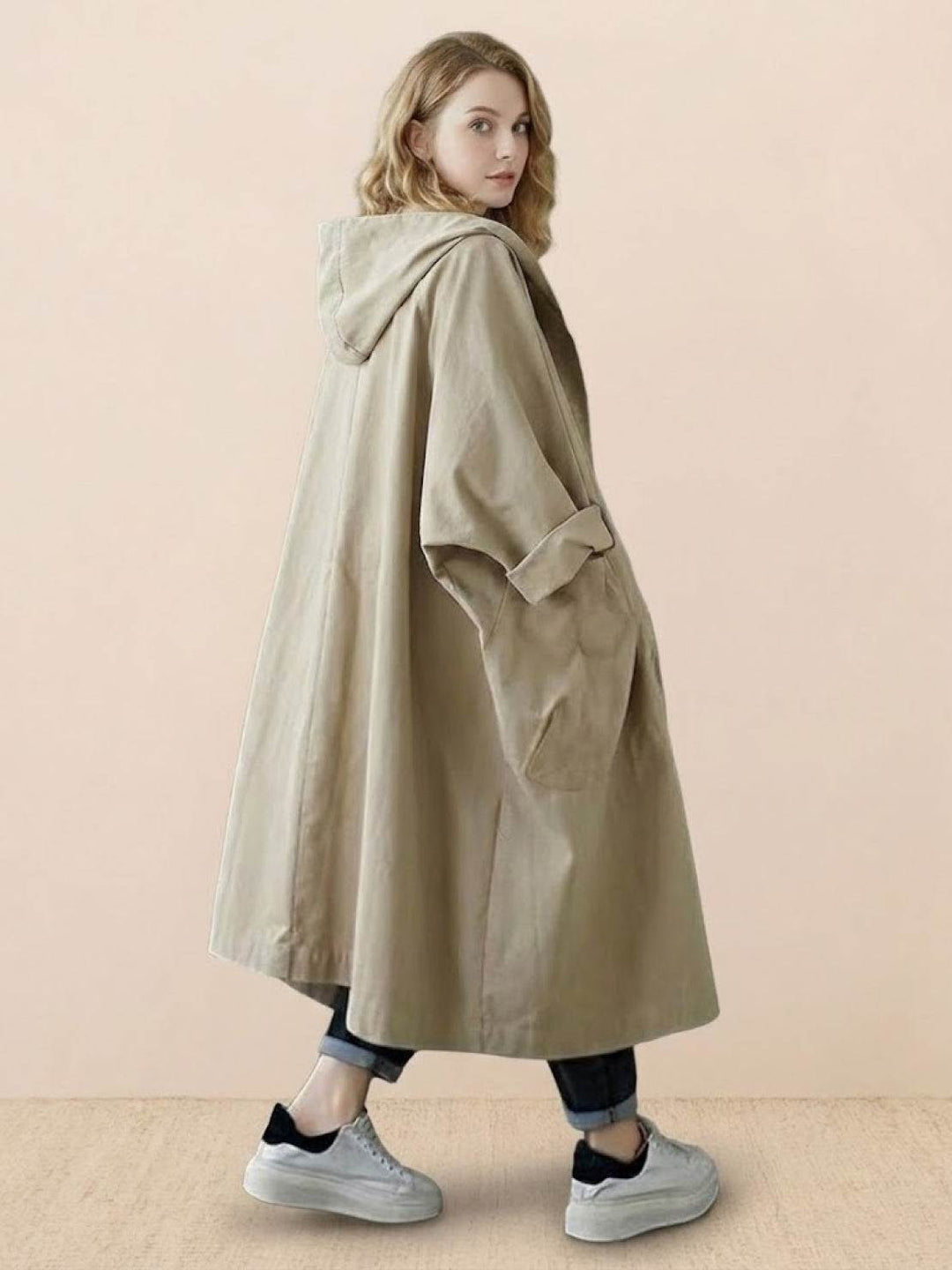 One Size Fits All Oversized Water Resistant Windbreaker Jacket