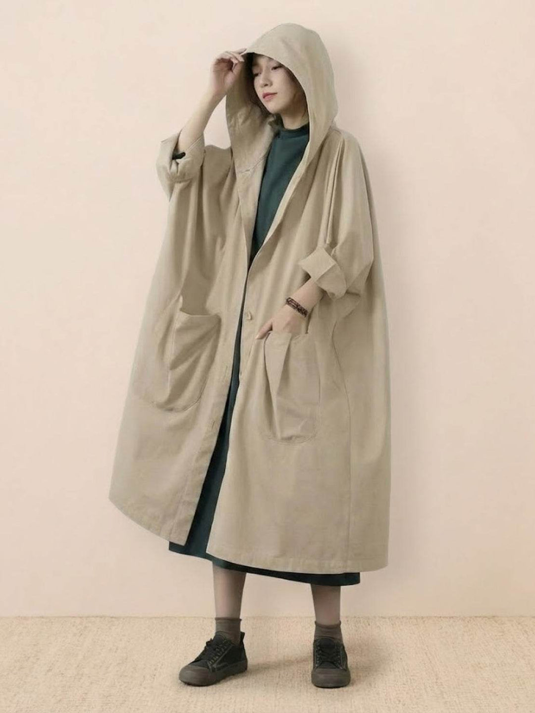 One Size Fits All Oversized Water Resistant Windbreaker Jacket