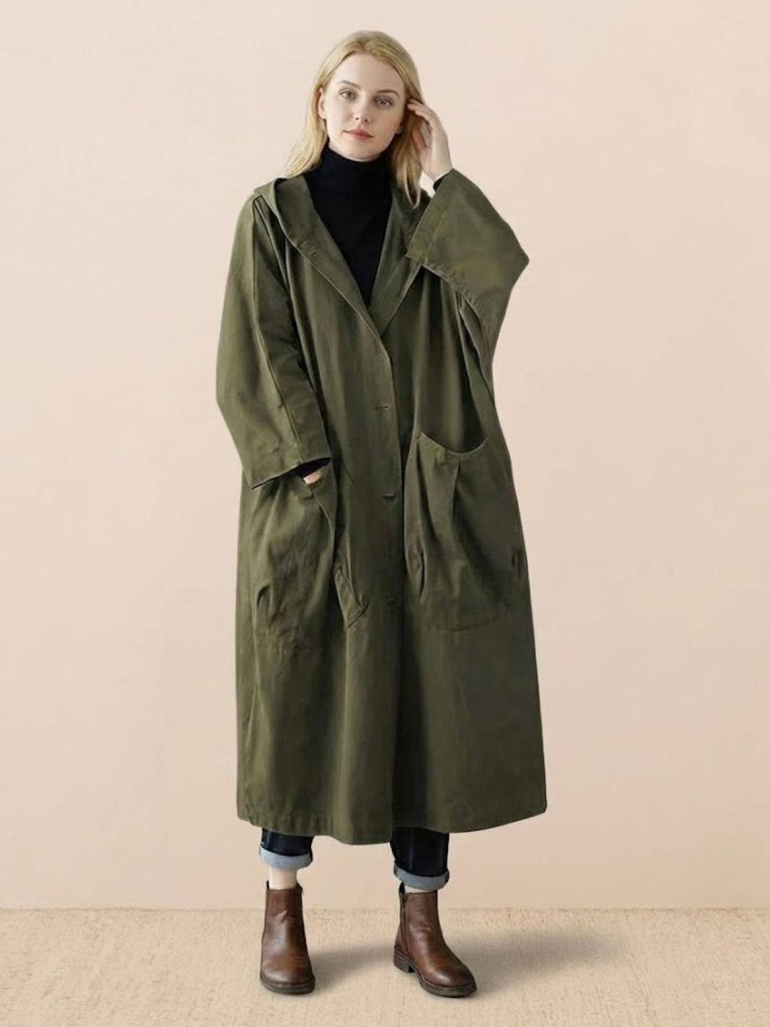 One Size Fits All Oversized Water Resistant Windbreaker Jacket