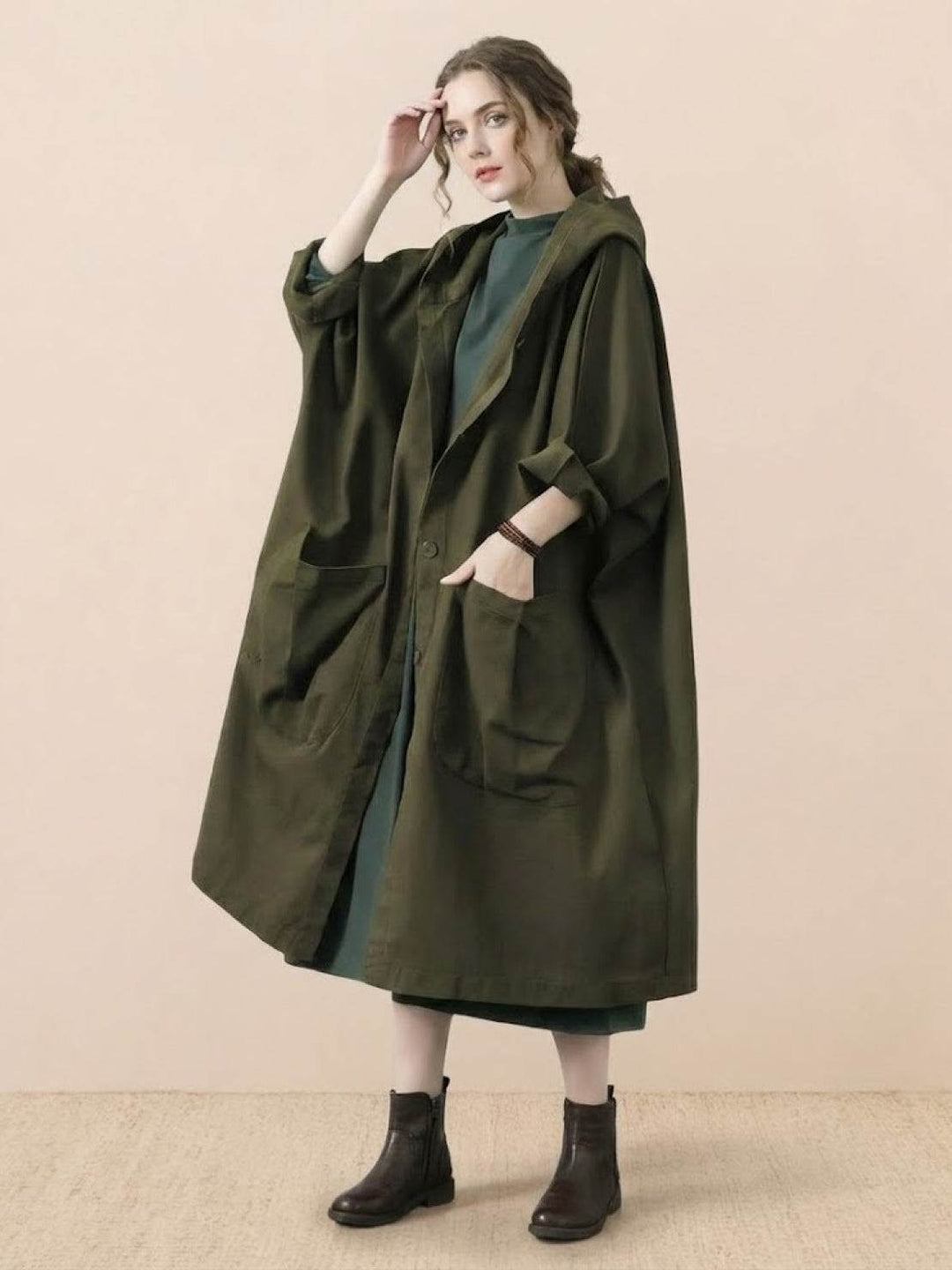 One Size Fits All Oversized Water Resistant Windbreaker Jacket