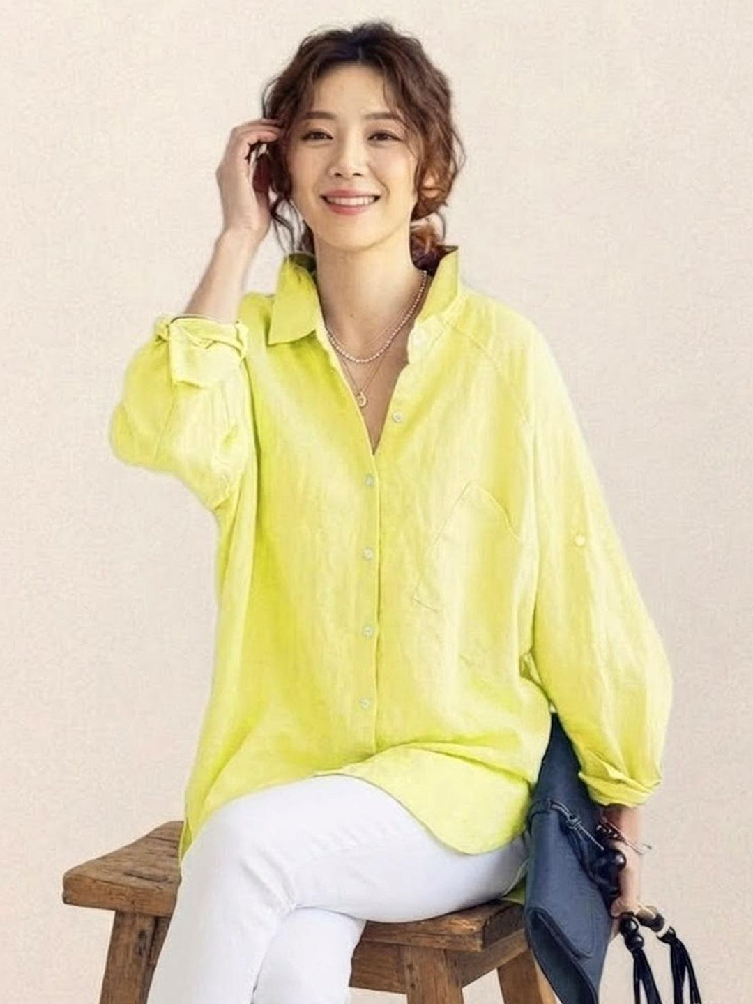 Oversized 100% Cotton Linen Shirt