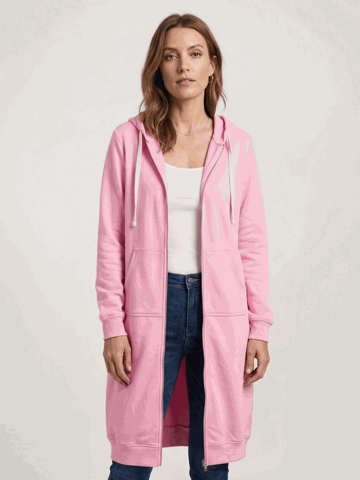 Oversized Long Zip Sweatshirt Hoodie