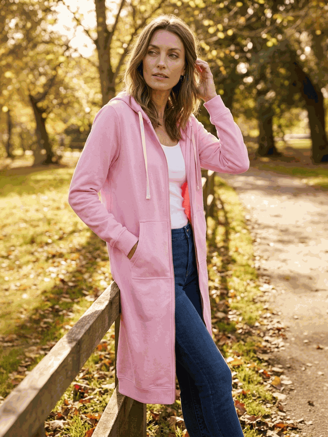 Oversized Long Zip Sweatshirt Hoodie