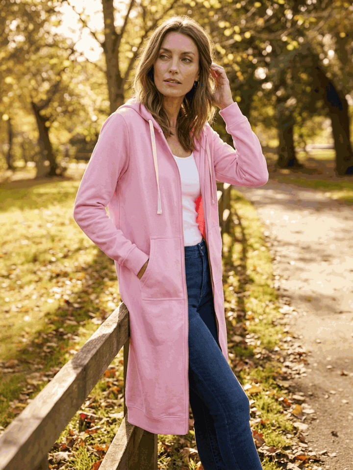 Oversized Long Zip Sweatshirt Hoodie