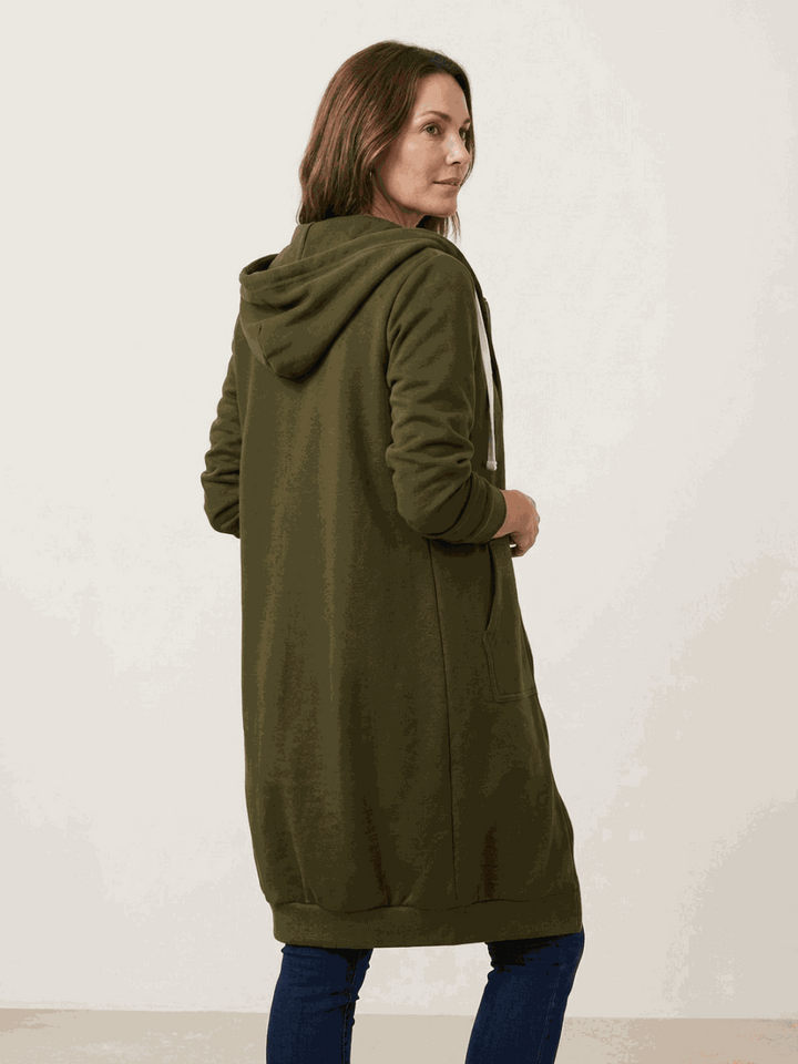 Oversized Long Zip Sweatshirt Hoodie