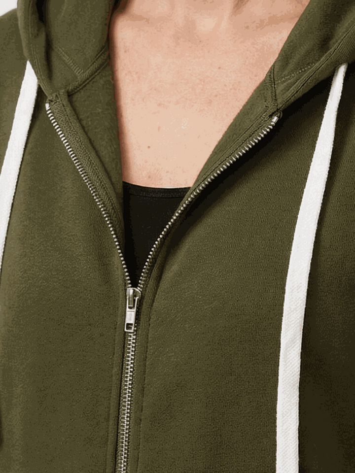 Oversized Long Zip Sweatshirt Hoodie