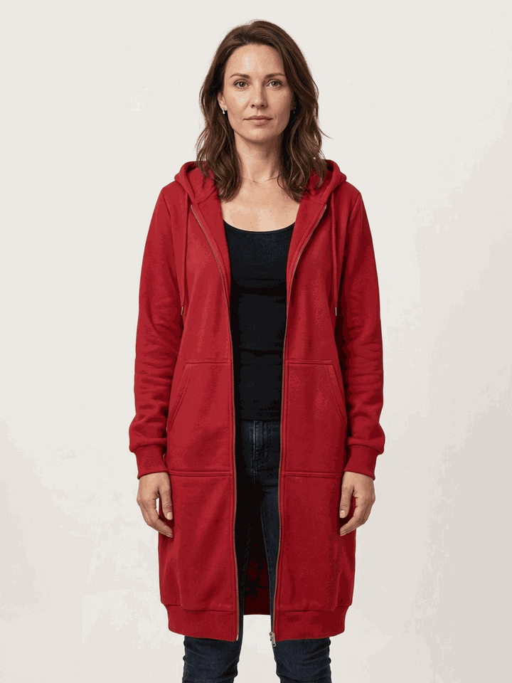 Oversized Long Zip Sweatshirt Hoodie