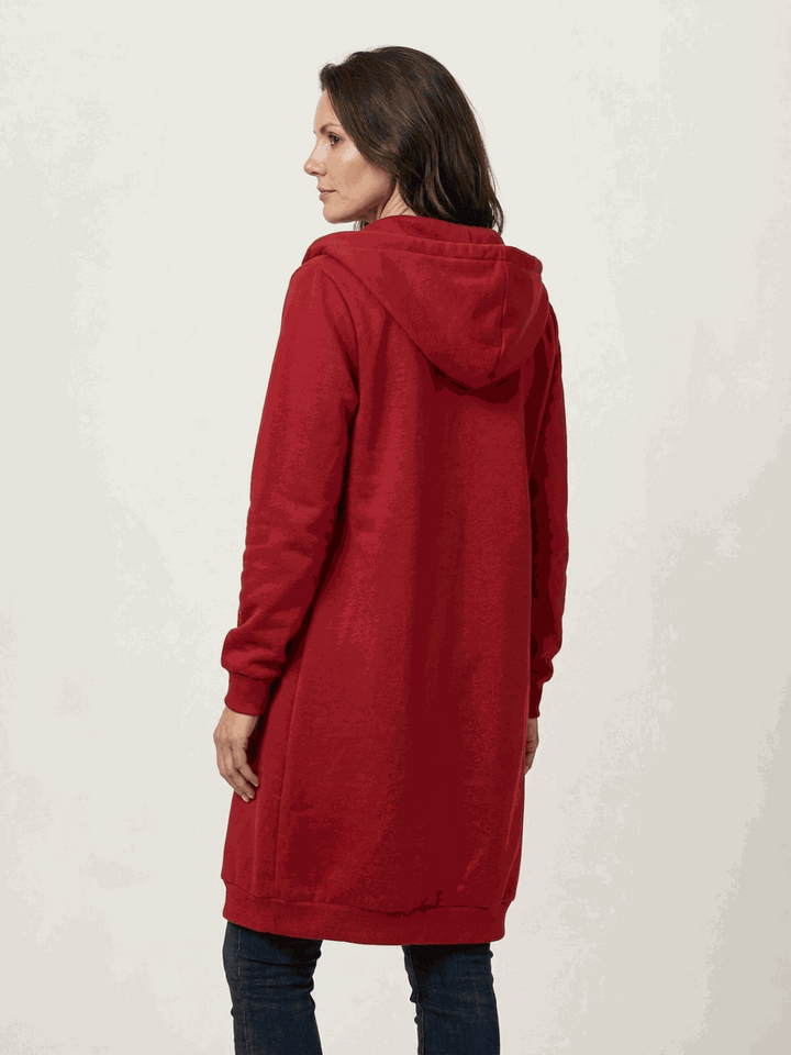 Oversized Long Zip Sweatshirt Hoodie