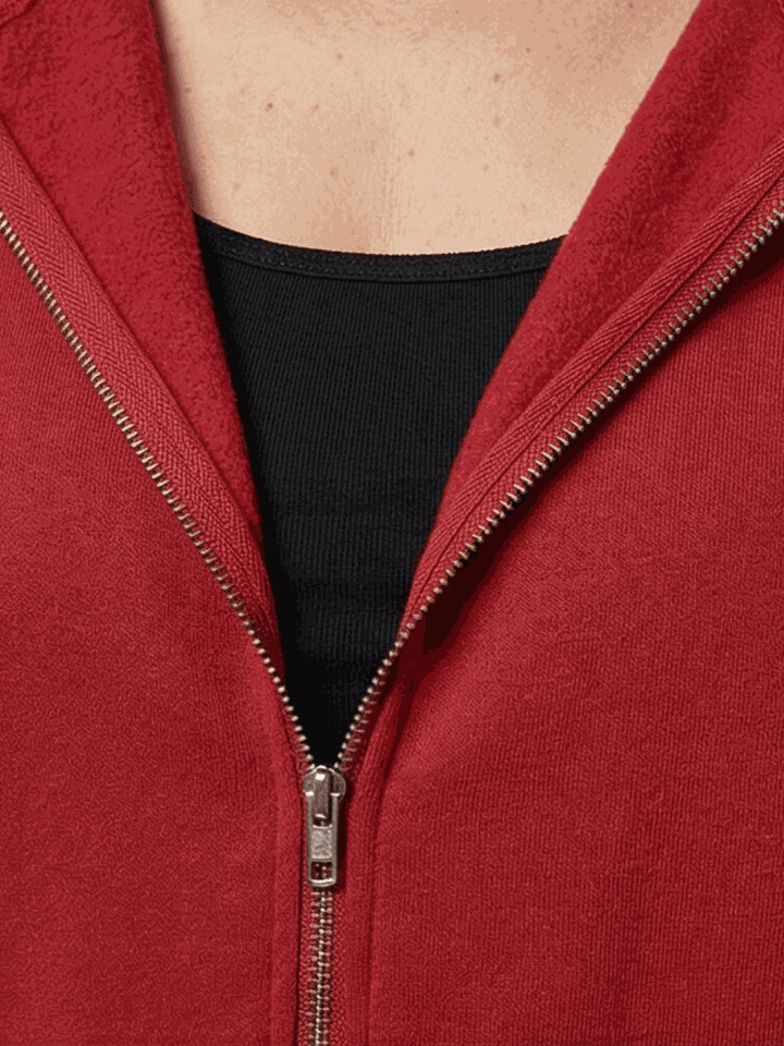 Oversized Long Zip Sweatshirt Hoodie