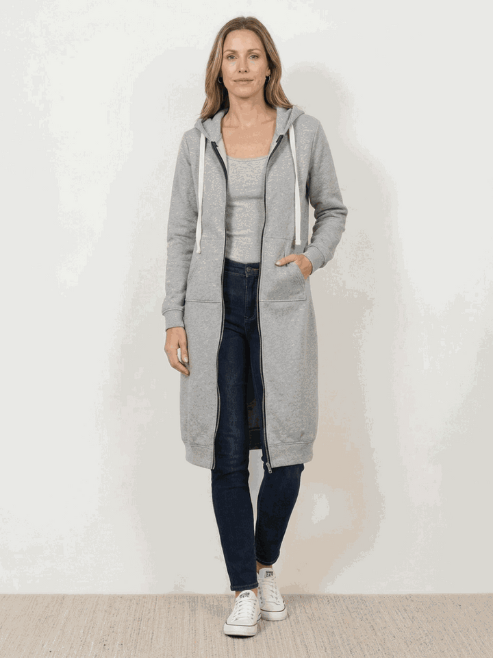 Oversized Long Zip Sweatshirt Hoodie