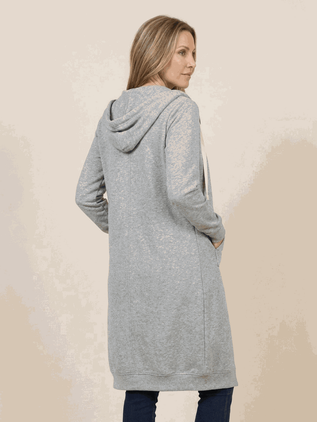 Oversized Long Zip Sweatshirt Hoodie